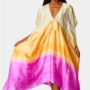 Vibrant Yellow and Pink Ombre Dress/coverup